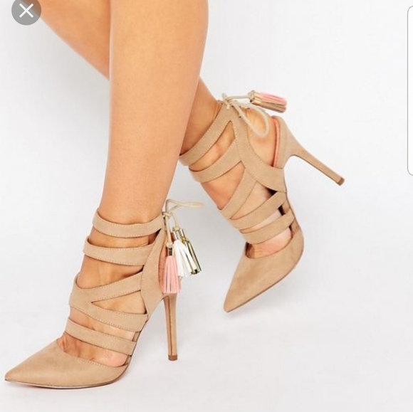 Miss KG Shoes - Miss Kg Alana Ghillie Heeled Shoes Tan